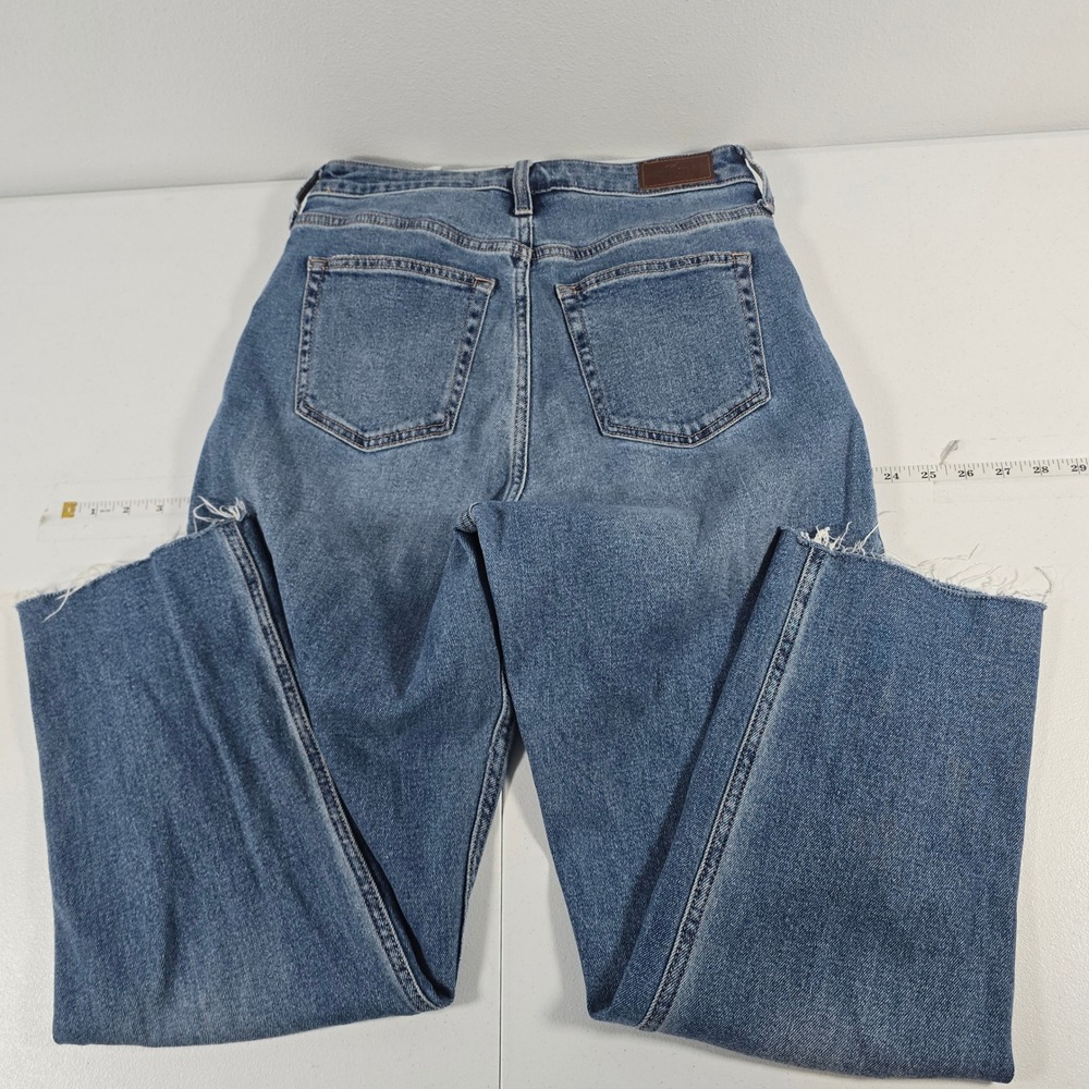 Hollister Curvy Ultra High-Rise Vintage Straight Jeans Blue Raw Hem 7R W28 L27 - Picture 2 of 8